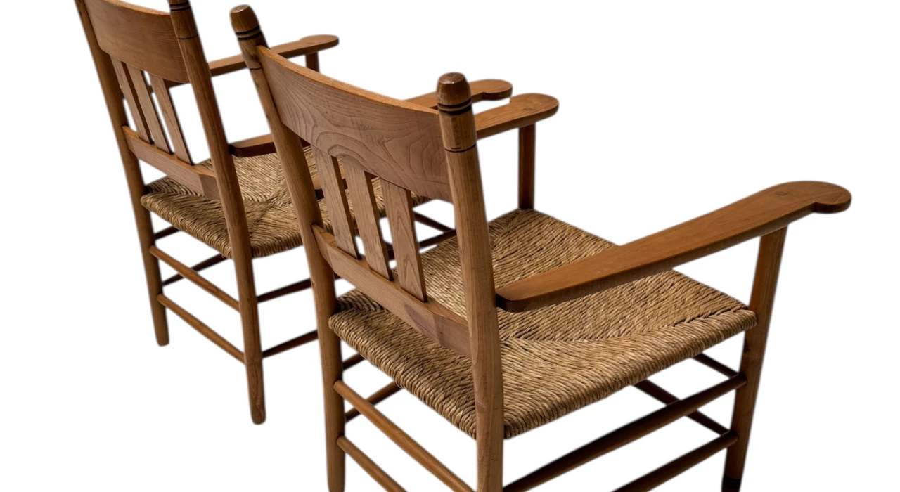 Two Art Nouveau Brabant Club Chairs or Easy Chairs by Willem Penaat, 1900s